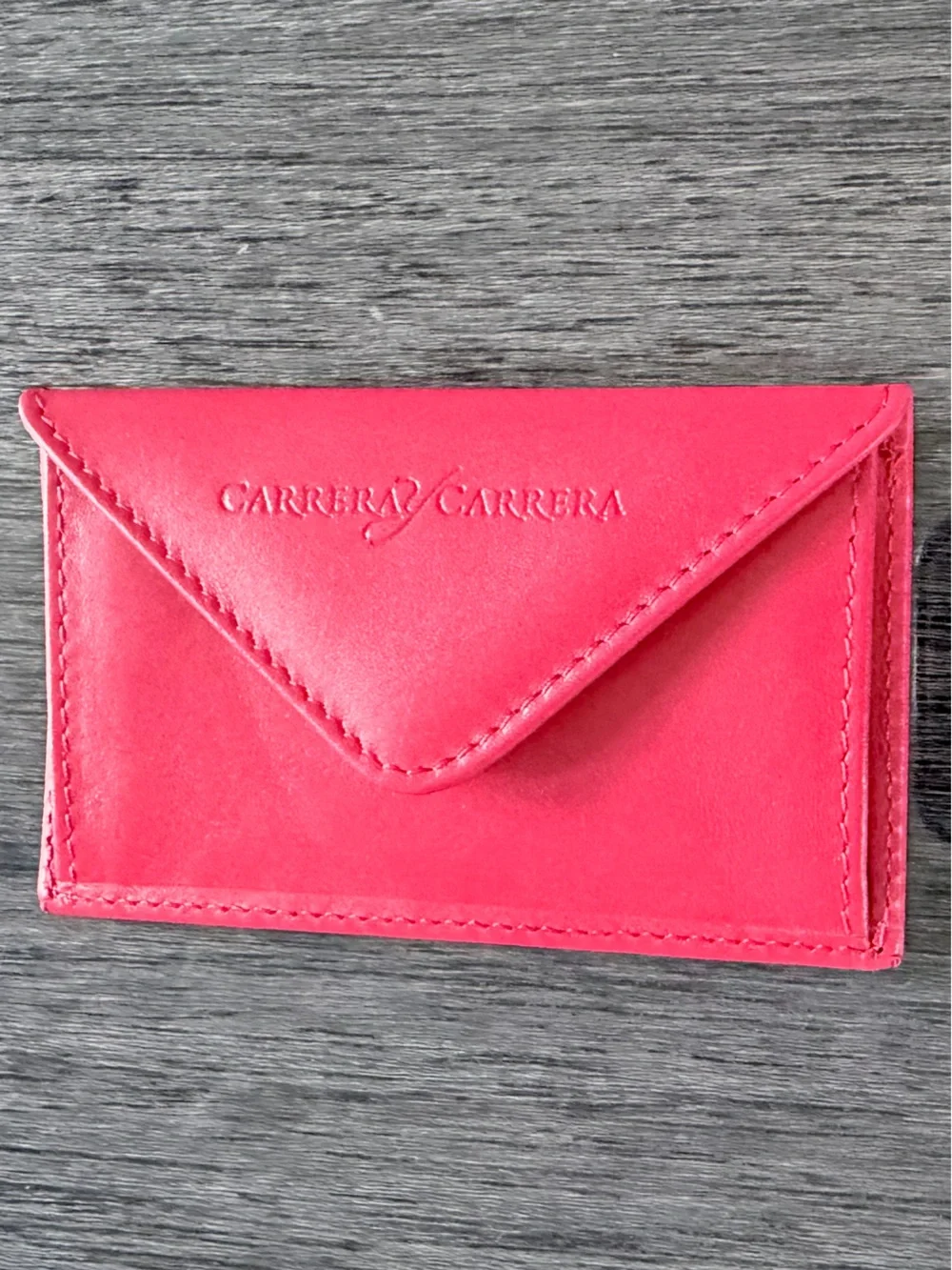 Vintage Carrera Women's Red Leather Card Wallet